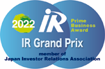 JIRA IR Awards 2022. Best IR Award member of Japan Investor Relations Association