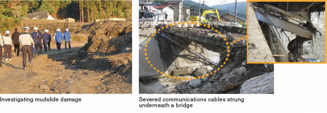 Mudslide damage caused by heavy typhoon rains