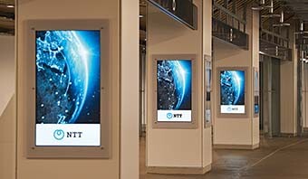 Image: Digital signage displays a wide range of information to spectators and guests, and can also create displays in three dimensions