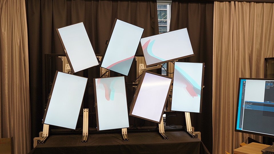 Image: 5. Giant 3D image presentation using a collection of hand-held monitors