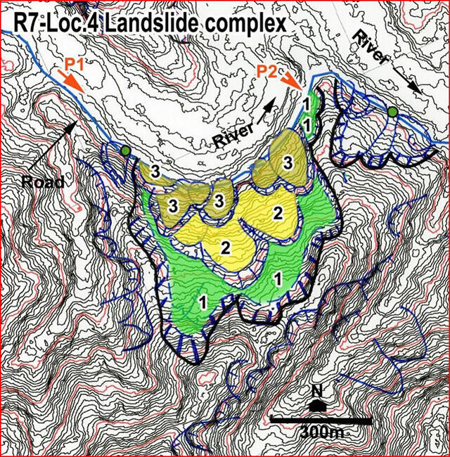 Example where AW3D was used to create a landslide topography map and detect high risk areas along arterial roads (Vietnam)