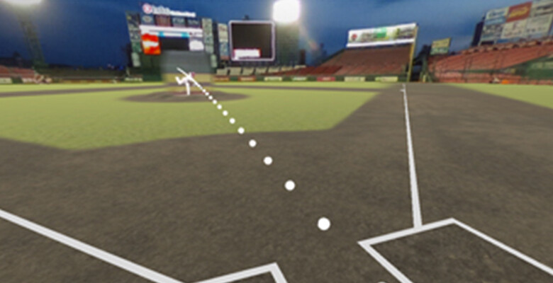 Image: Image of the view from the batter's box in a VR space