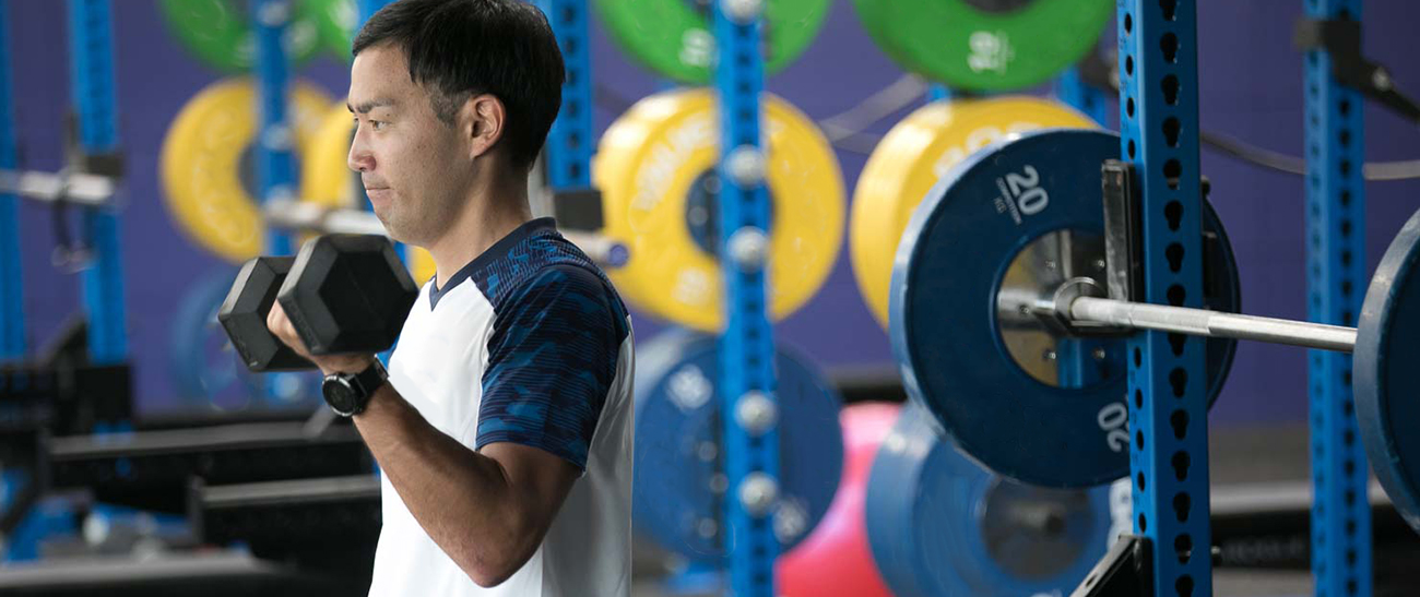 Image: Mr. KAWAHARA training in the gym