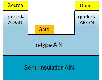 Figure 2. Schematic view of AlN transistor.