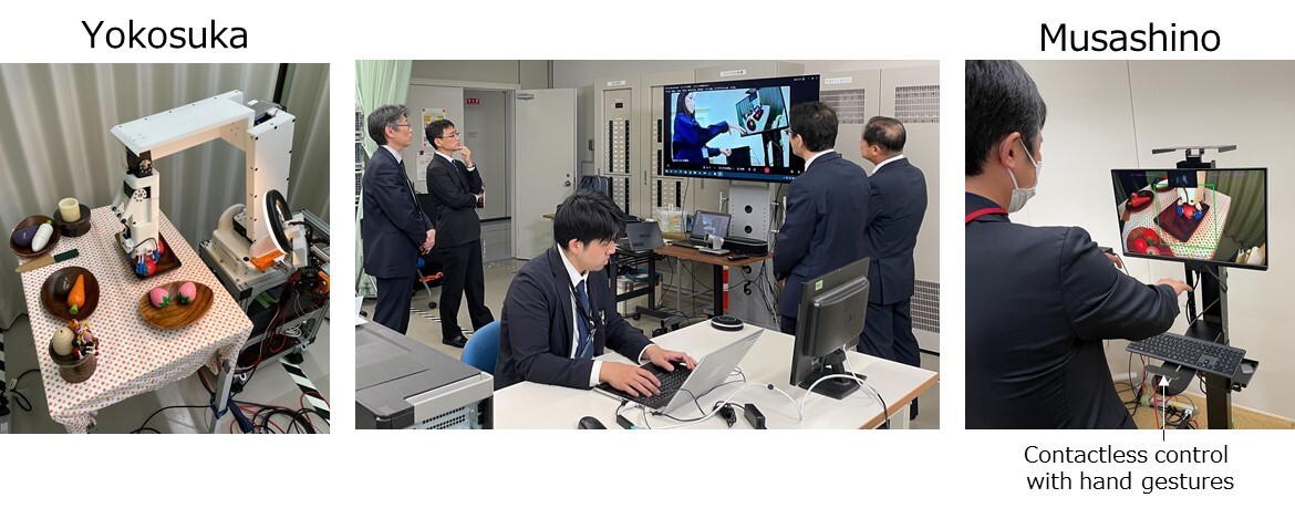 NTT and Mitsubishi Electric demonstrate remote robot operation enhanced by network-server cooperative control technology ~Conversion of haptic information into visual information enabled simple device configuration~ | Press Release | NTT