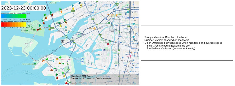 Figure 3 Wide-Area Monitoring Results of Traffic Flow