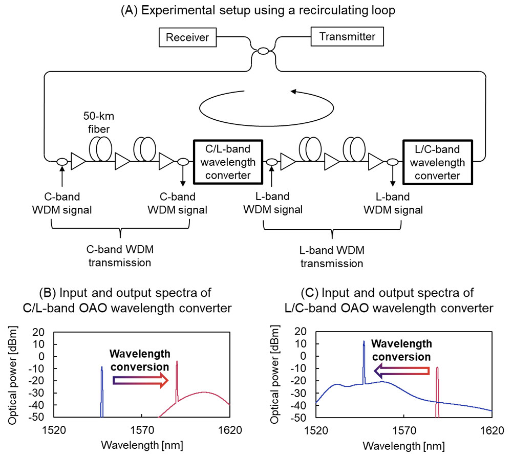 Figure 3 Experimental Setup for Evaluating the Transmission Performance of an E2E Optical Path with Wavelength Adapter Function