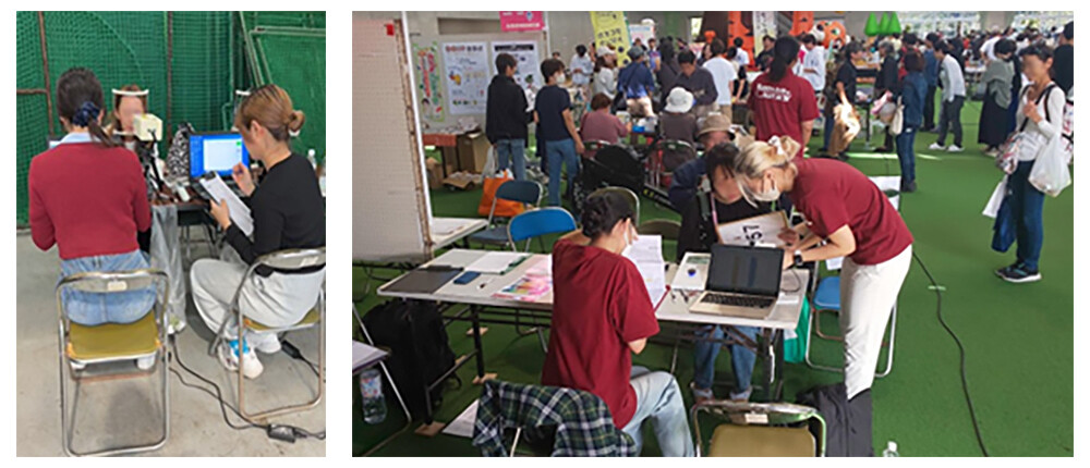 Figure 3: Demonstration Experiment at the Kumejima Industry Festival.