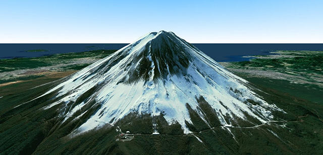 全世界デジタル3D地図AW3Dで再現された富士山
