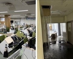 地震による事務所被害の画像