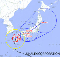 台風10号の進路(2024年8月29日13時点)の画像