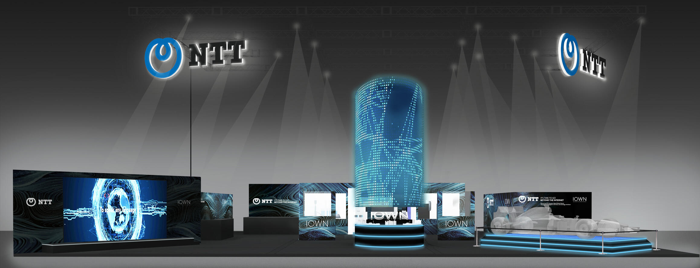 The perspective drawing of NTT Booth in CES 2020