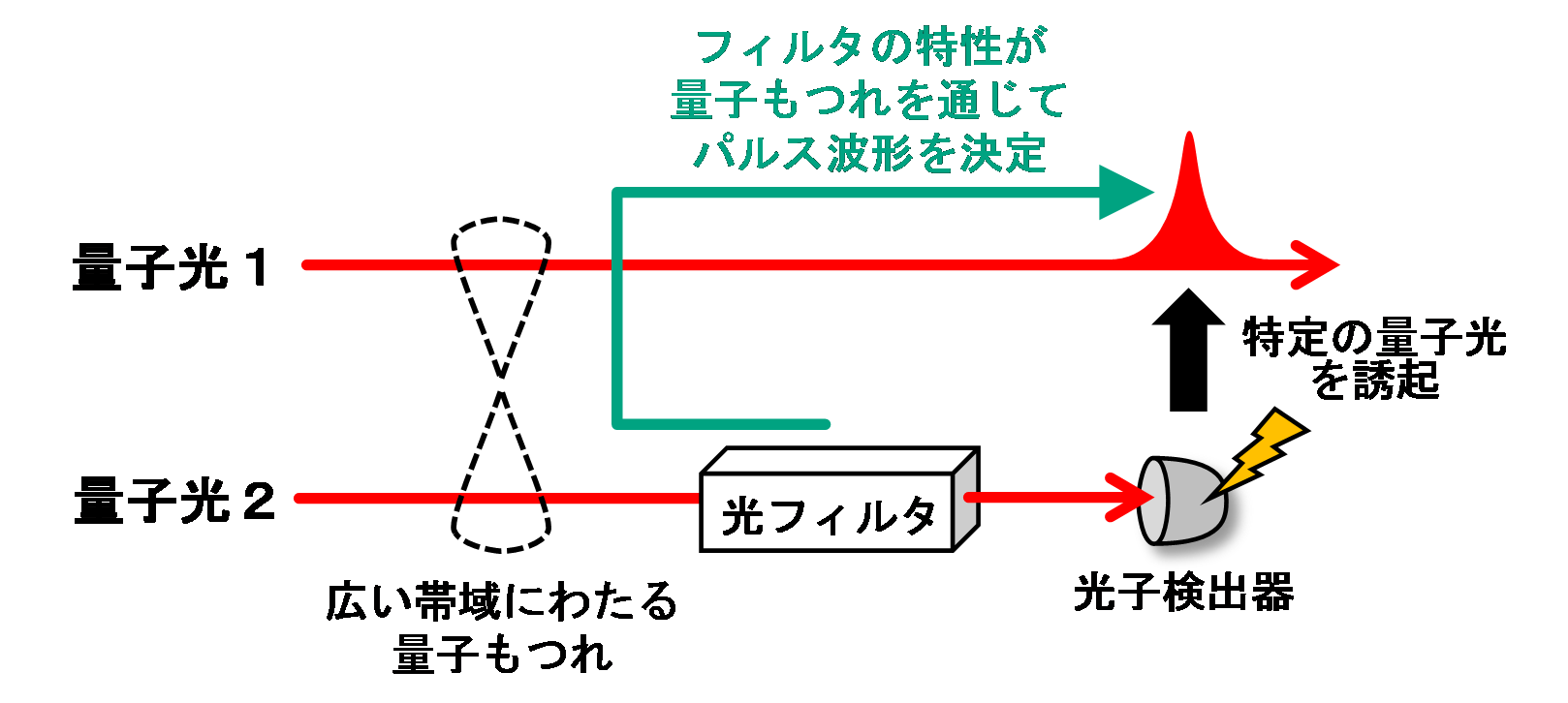 図2：量子光のパルス波形制御の原理