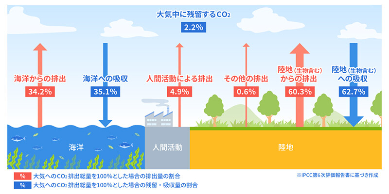 図1. 地球上における二酸化炭素循環