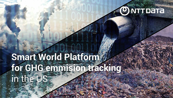 ”GHG排出量追跡のためのスマートワールドプラットフォーム”のイメージ画像 / Image of ”Smart World Platform for GHG emission tracking”